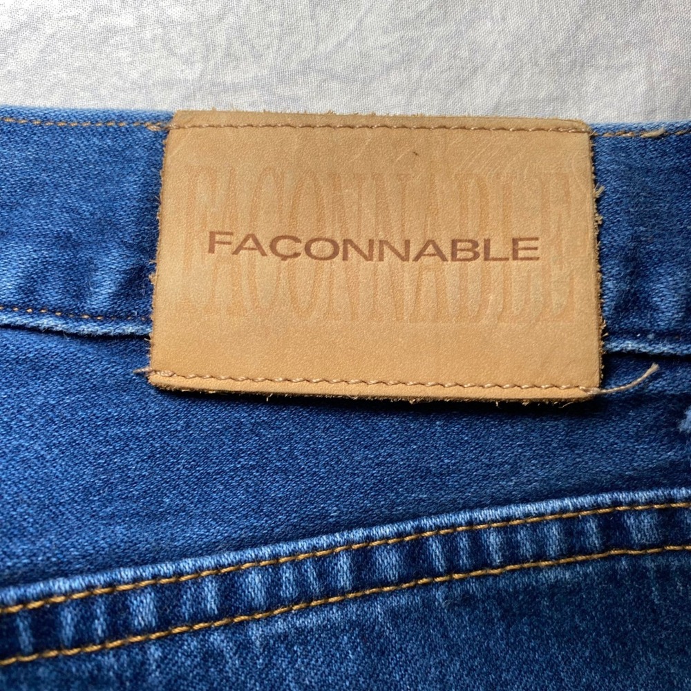 Faconnable Men's Straight Leg Blue Jeans 38L Cotton Made in Macau Design France - Picture 6 of 10